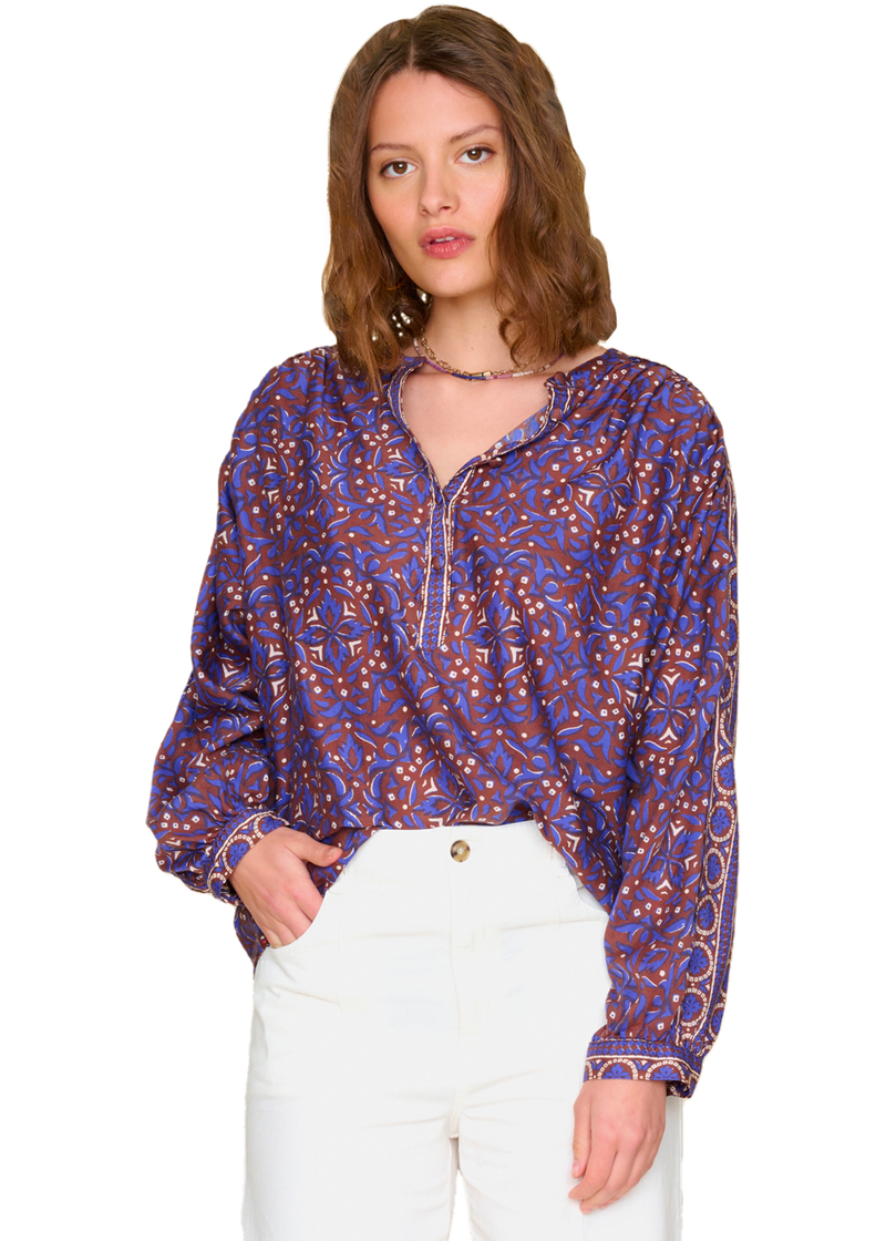 Arden top in royal brown