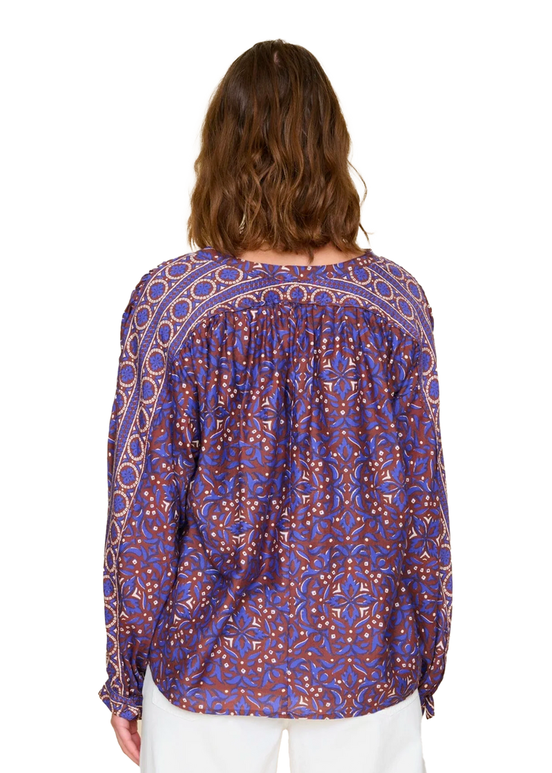 Arden top in royal brown