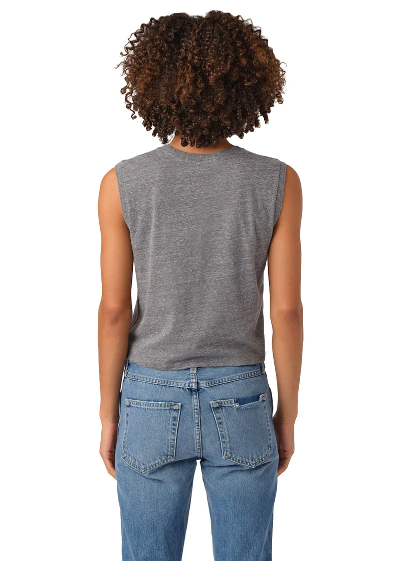 Sleeveless babe tee in heather grey