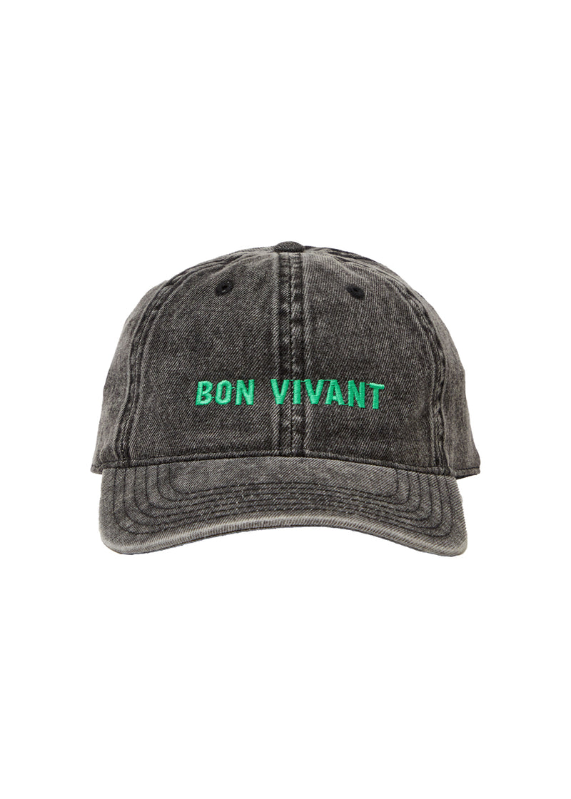 Bon vivant denim baseball hat in faded black mint