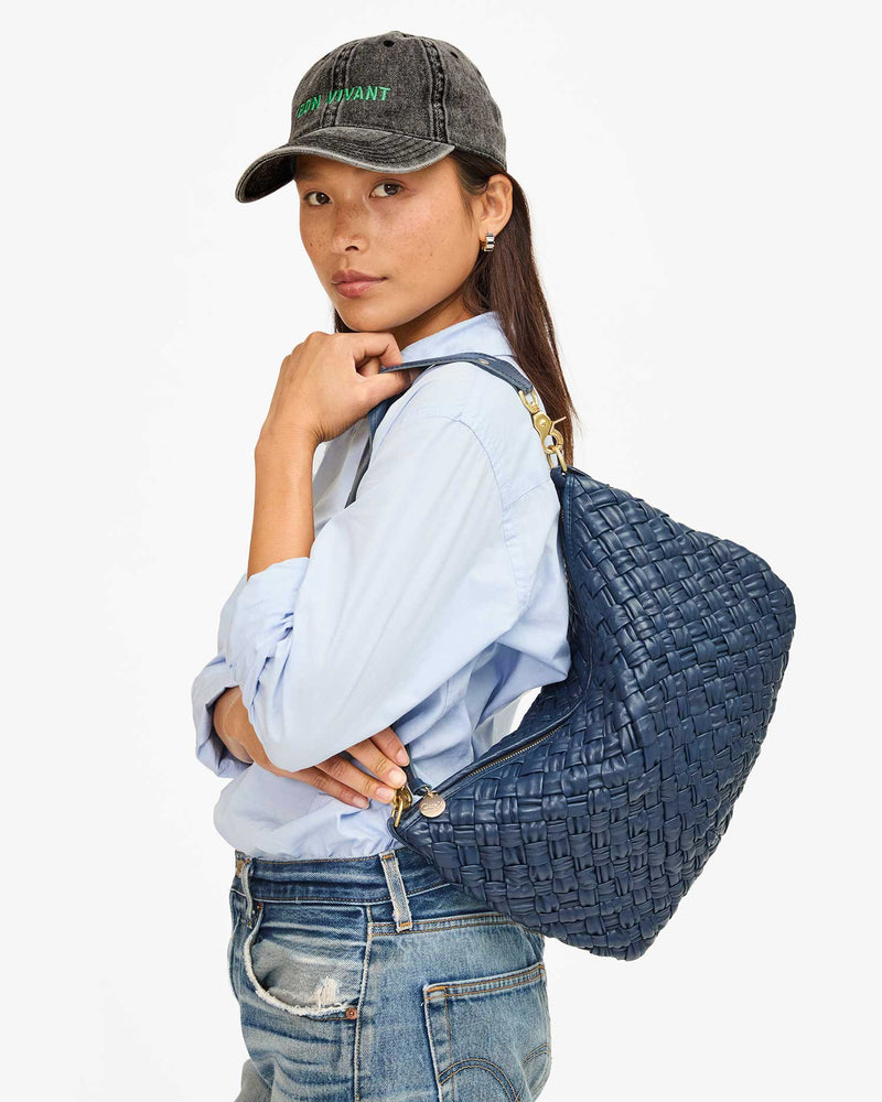 Bon vivant denim baseball hat in faded black mint