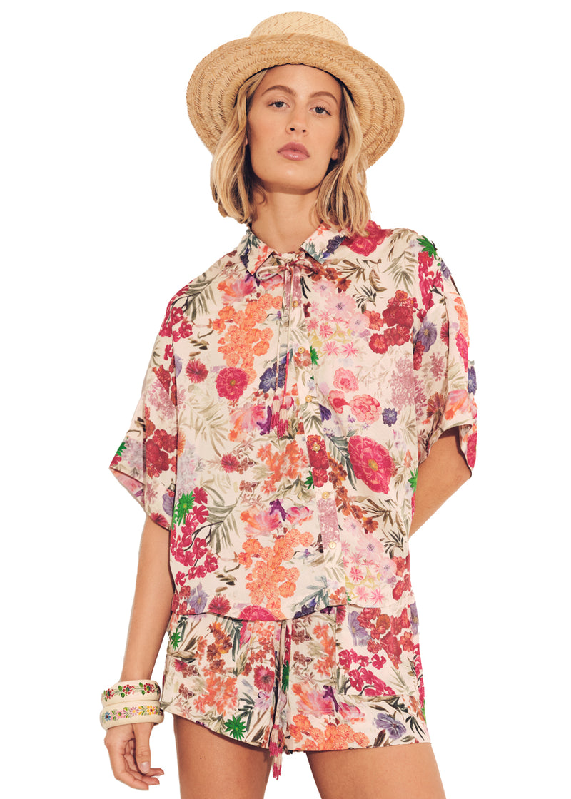 *PREORDER* Kimono top in floral pink