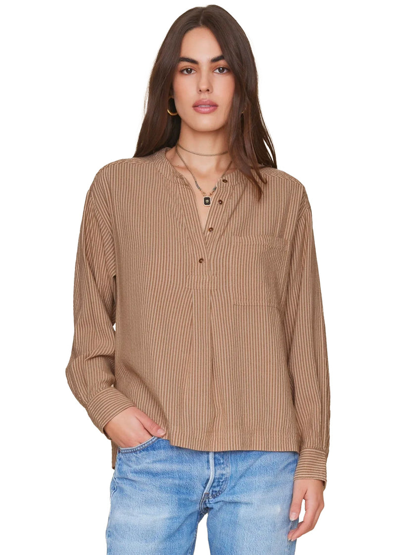 Makenzie shirt in fawn stripe