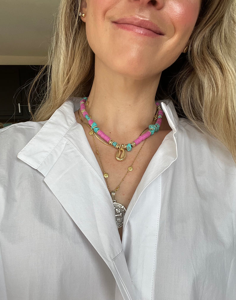Gold cowrie necklace