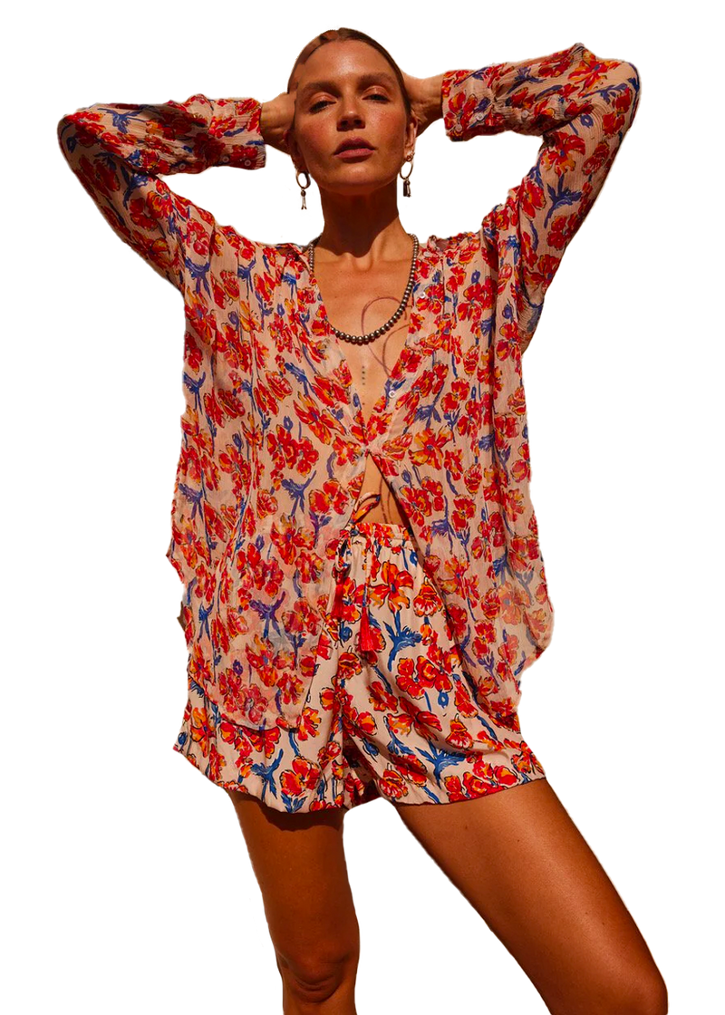 Jasper short in clementine silk