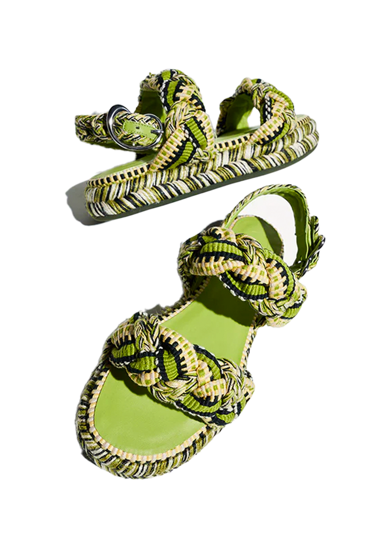 Maria braided flatform sandals in olive
