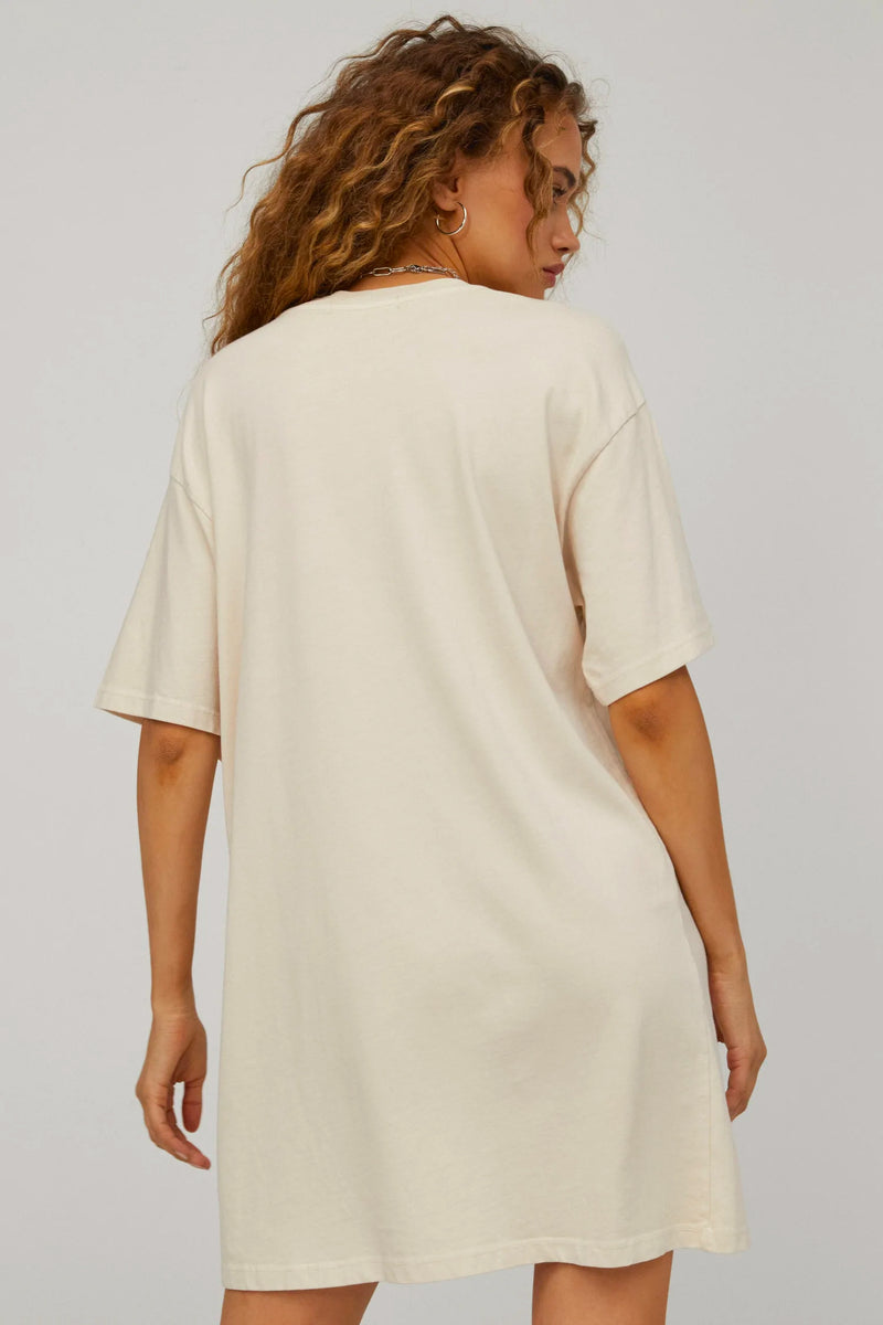 Grateful dead card t-shirt dress in dirty white