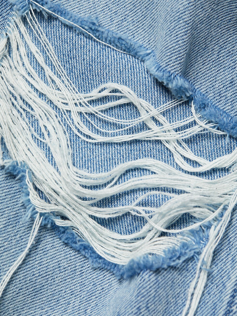 Noella straight with raw hem in doretta destructed