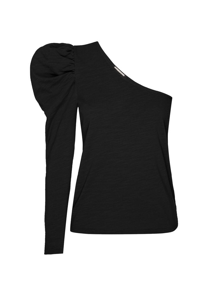 Sabrina one shoulder tee in black