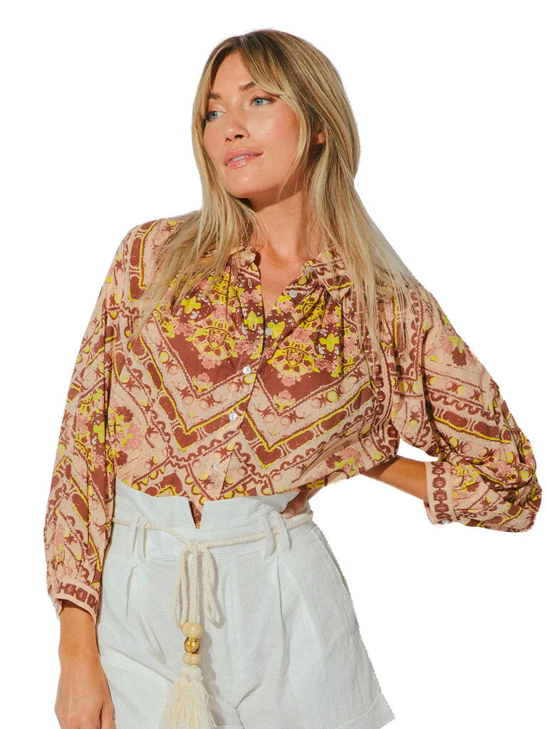 Gina top in geo print