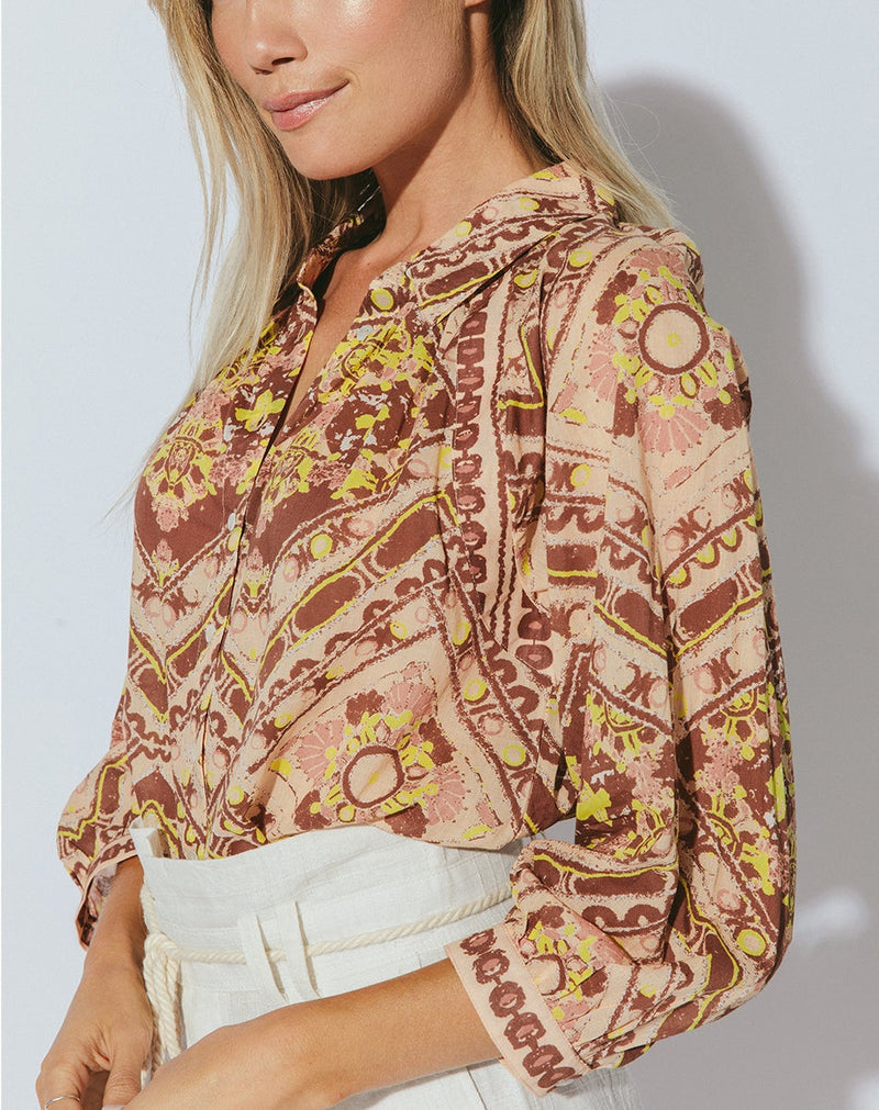 Gina top in geo print