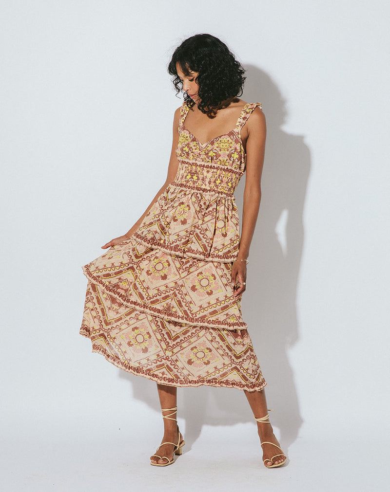 Stella ankle dress in geo print