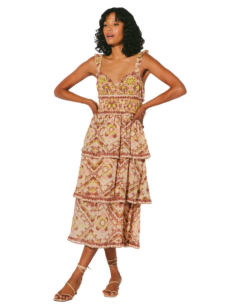 Stella ankle dress in geo print
