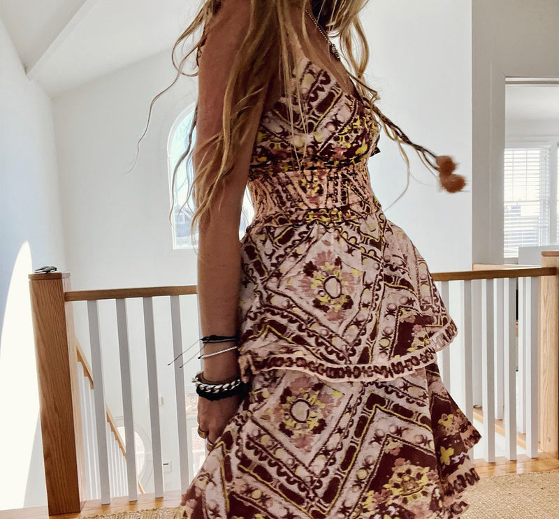 Stella ankle dress in geo print