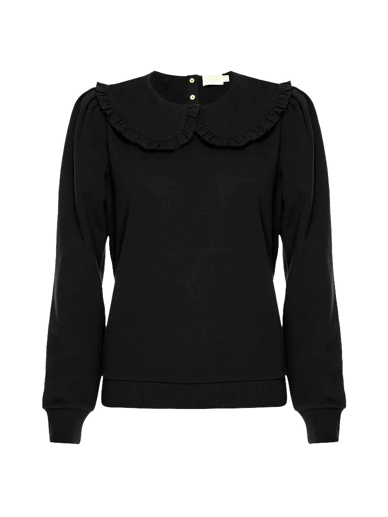 Coco collared sweatshirt in jet black