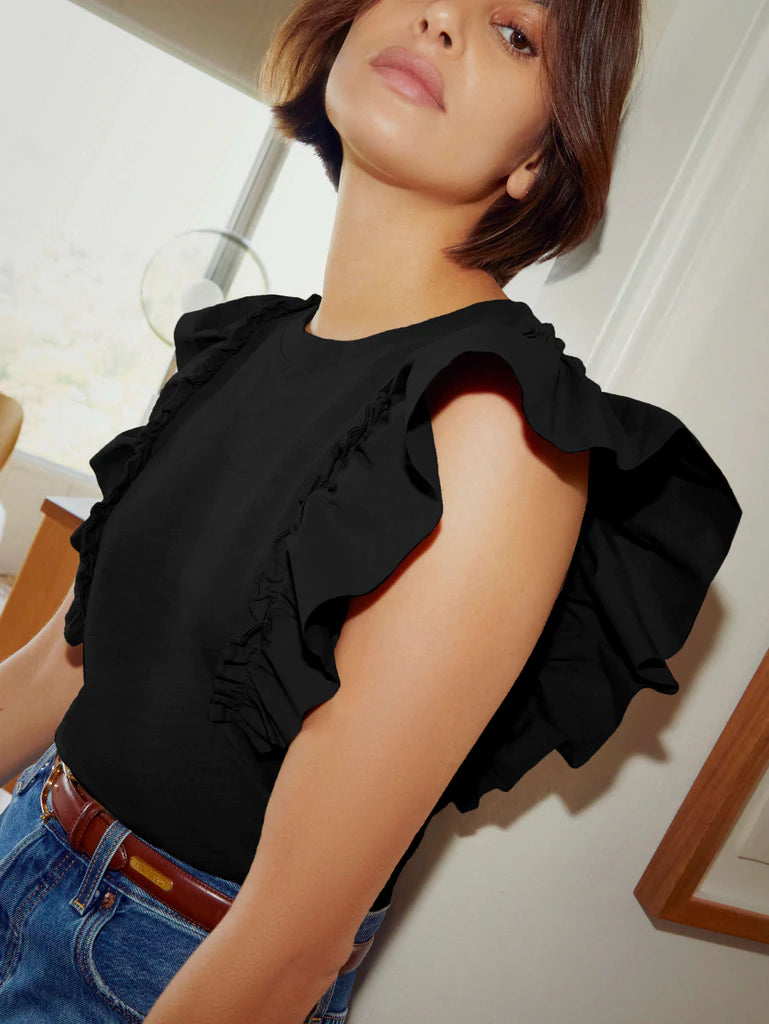 Para boxy tee in jet black
