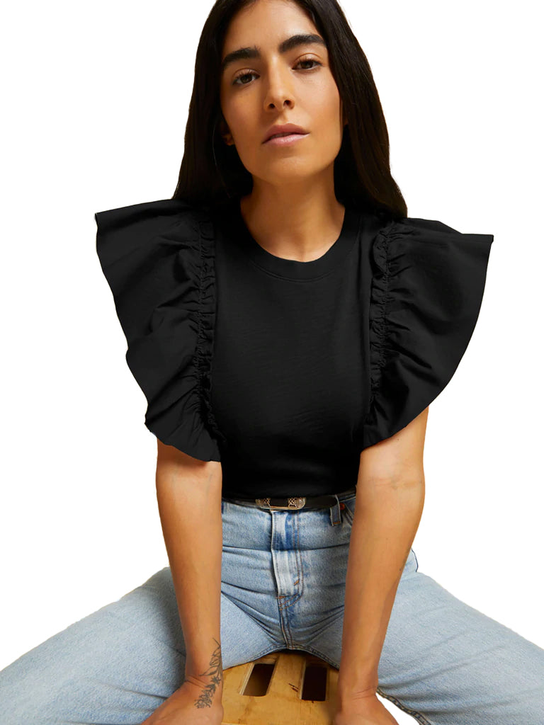 Para boxy tee in jet black