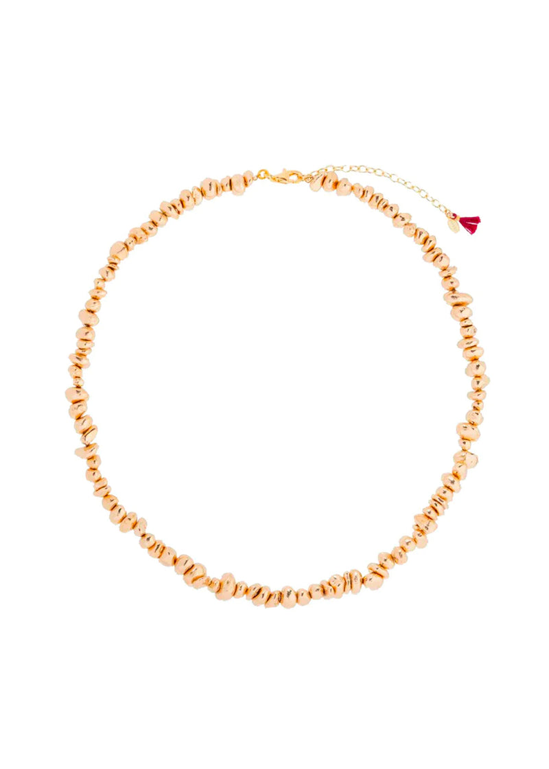 Gold odyssey pebble necklace