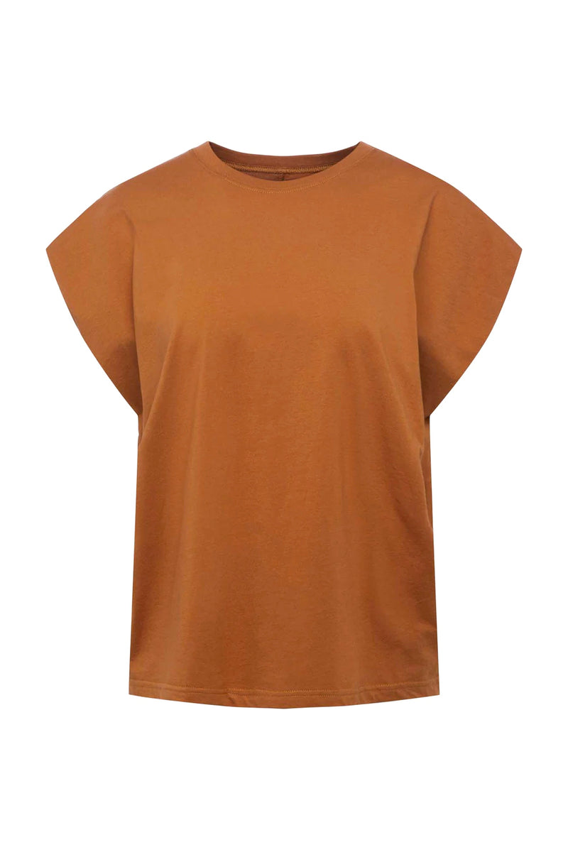 Trina cut off muscle tee in spicy brown