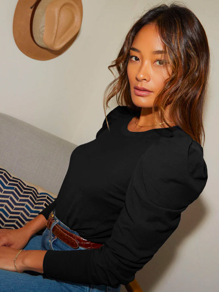 Romy long sleeve tee in jet black
