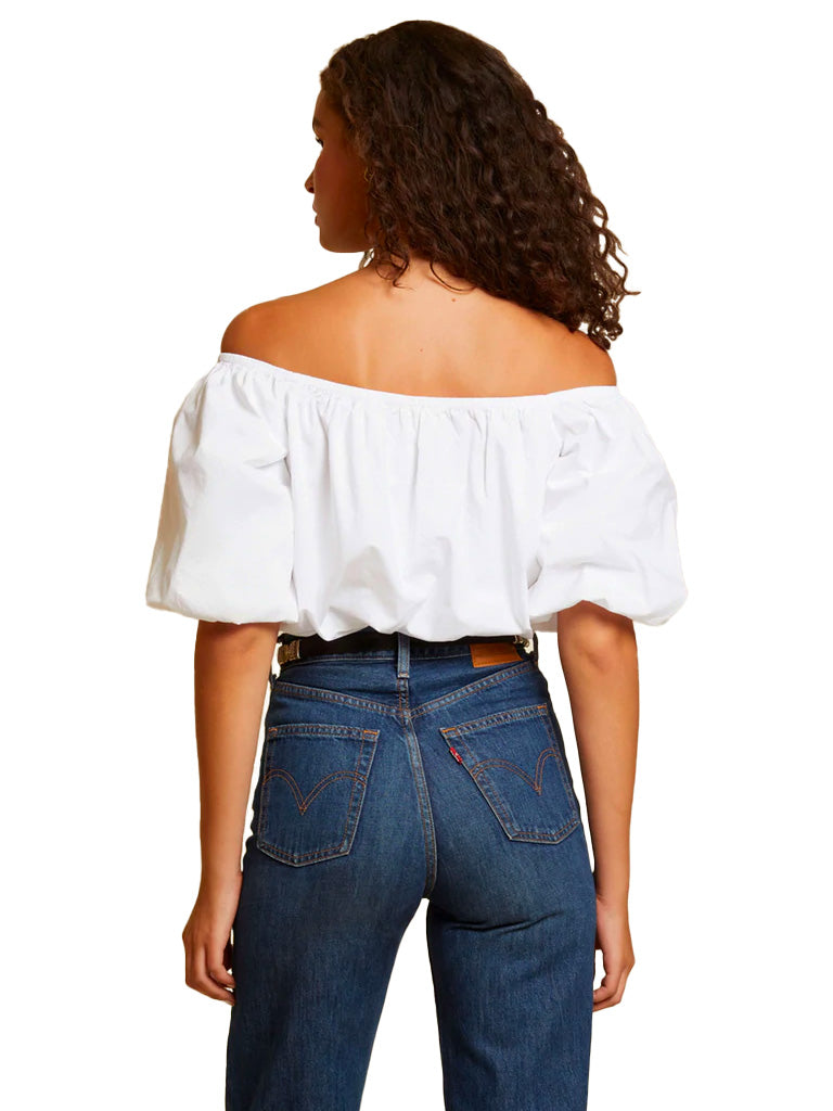 Sonali bubble hem top in white