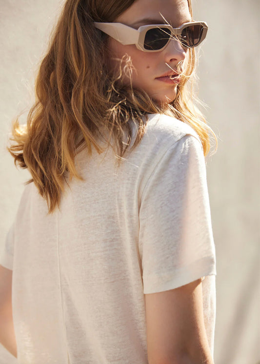 *PREORDER* The linen perfect tee in cream