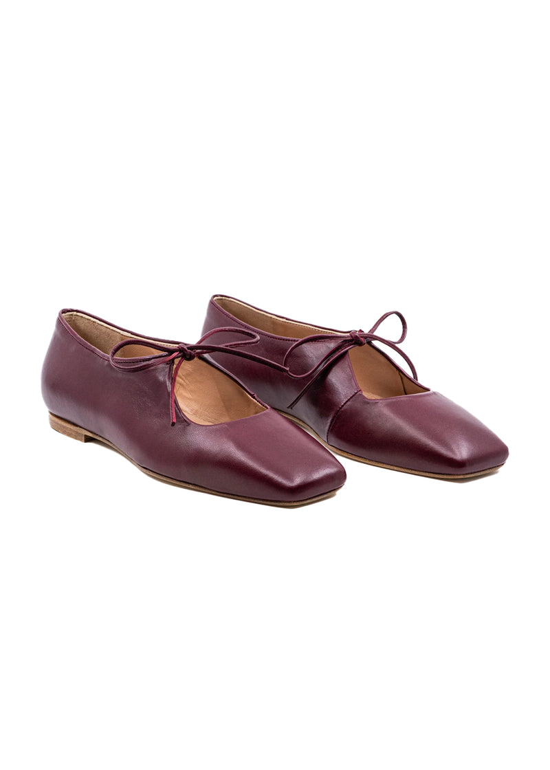 *PREORDER* Amelia ballet flat in burgundy leather