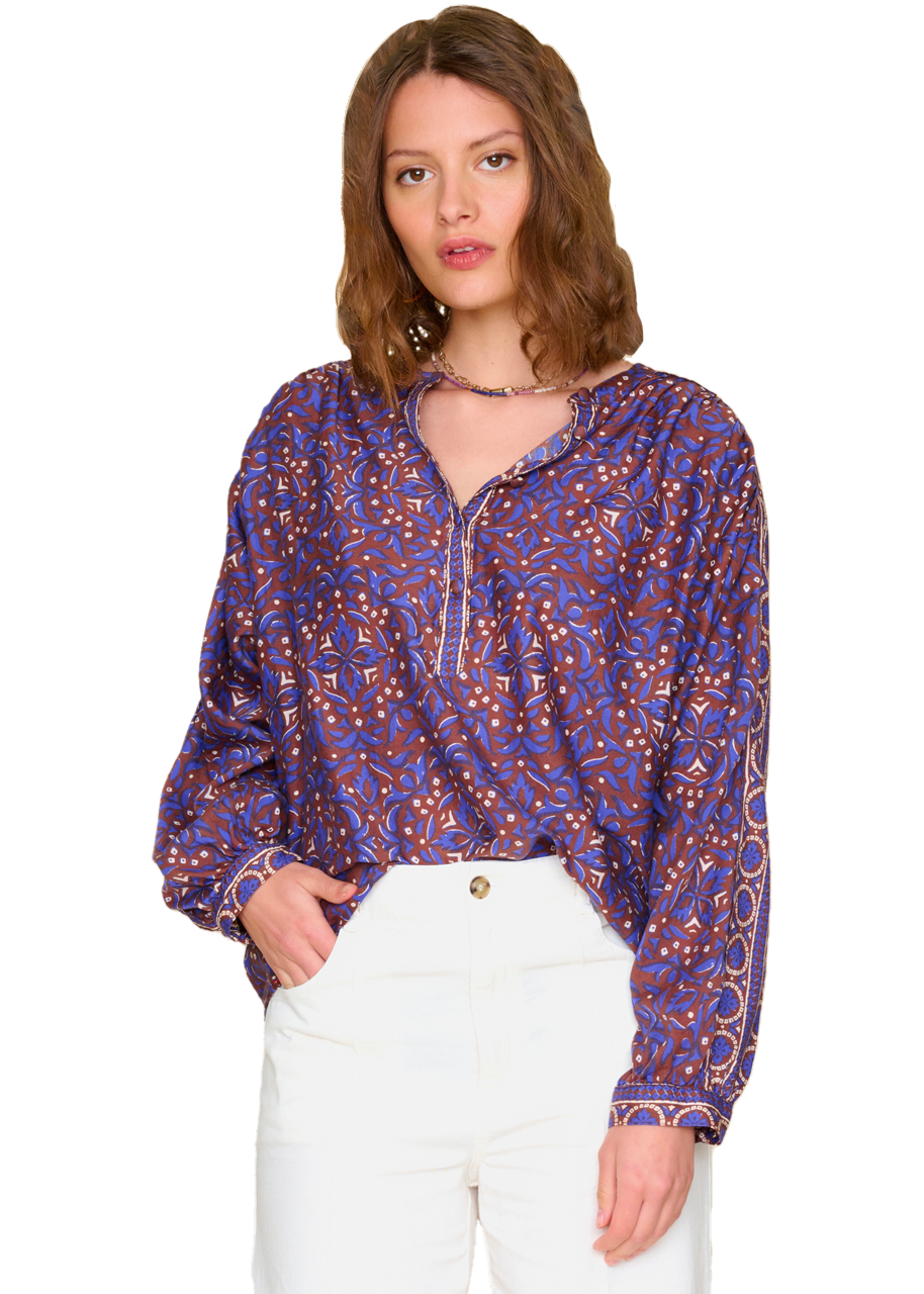 Arden top in royal brown
