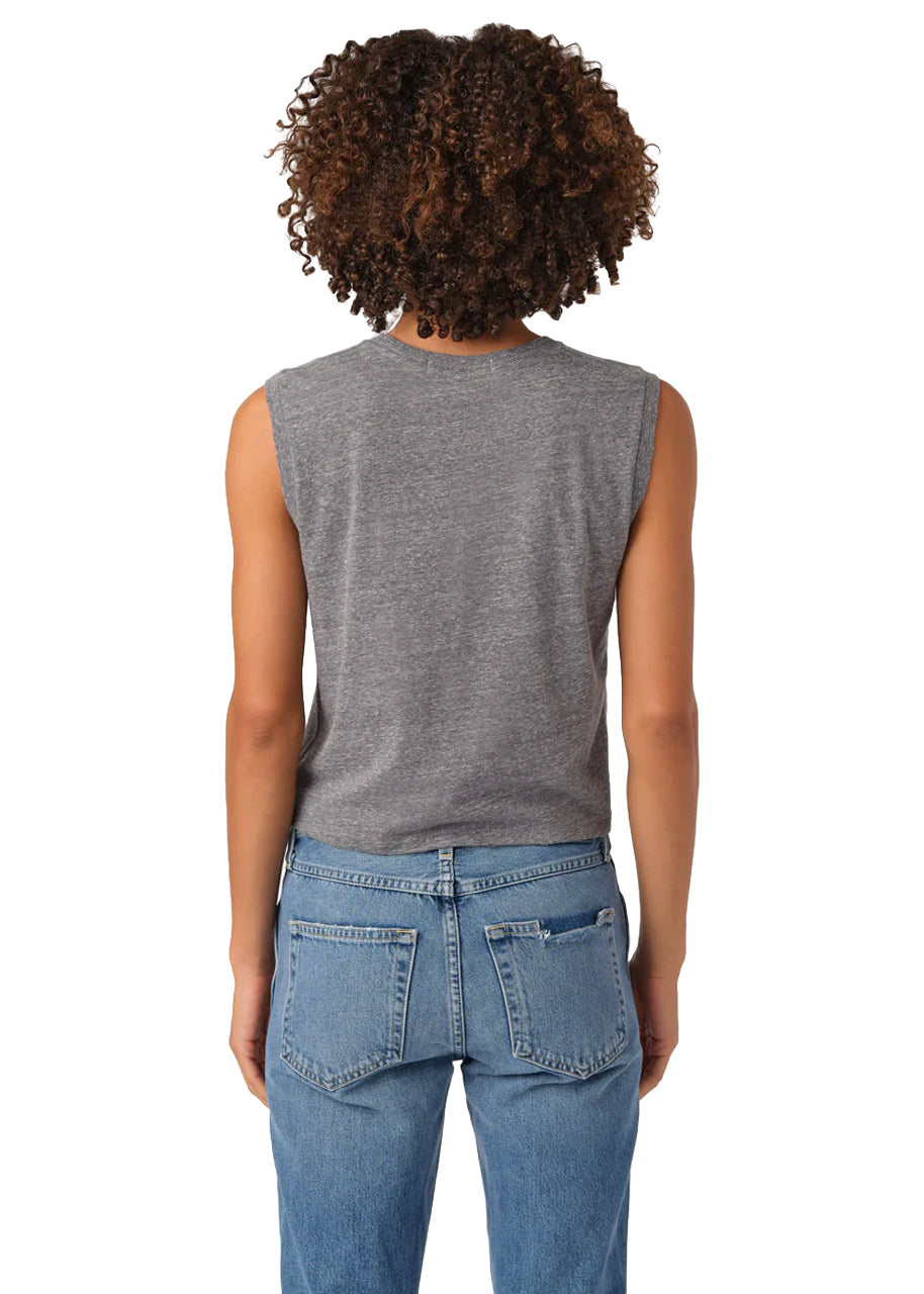 Sleeveless babe tee in heather grey