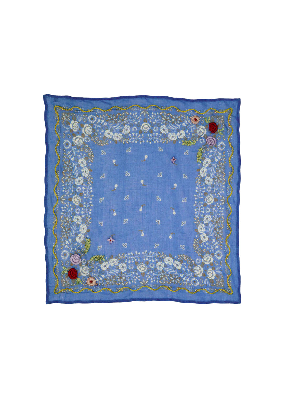 Posy embroidered bandana in granada sky