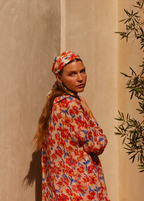 Square scarf in clementine silk