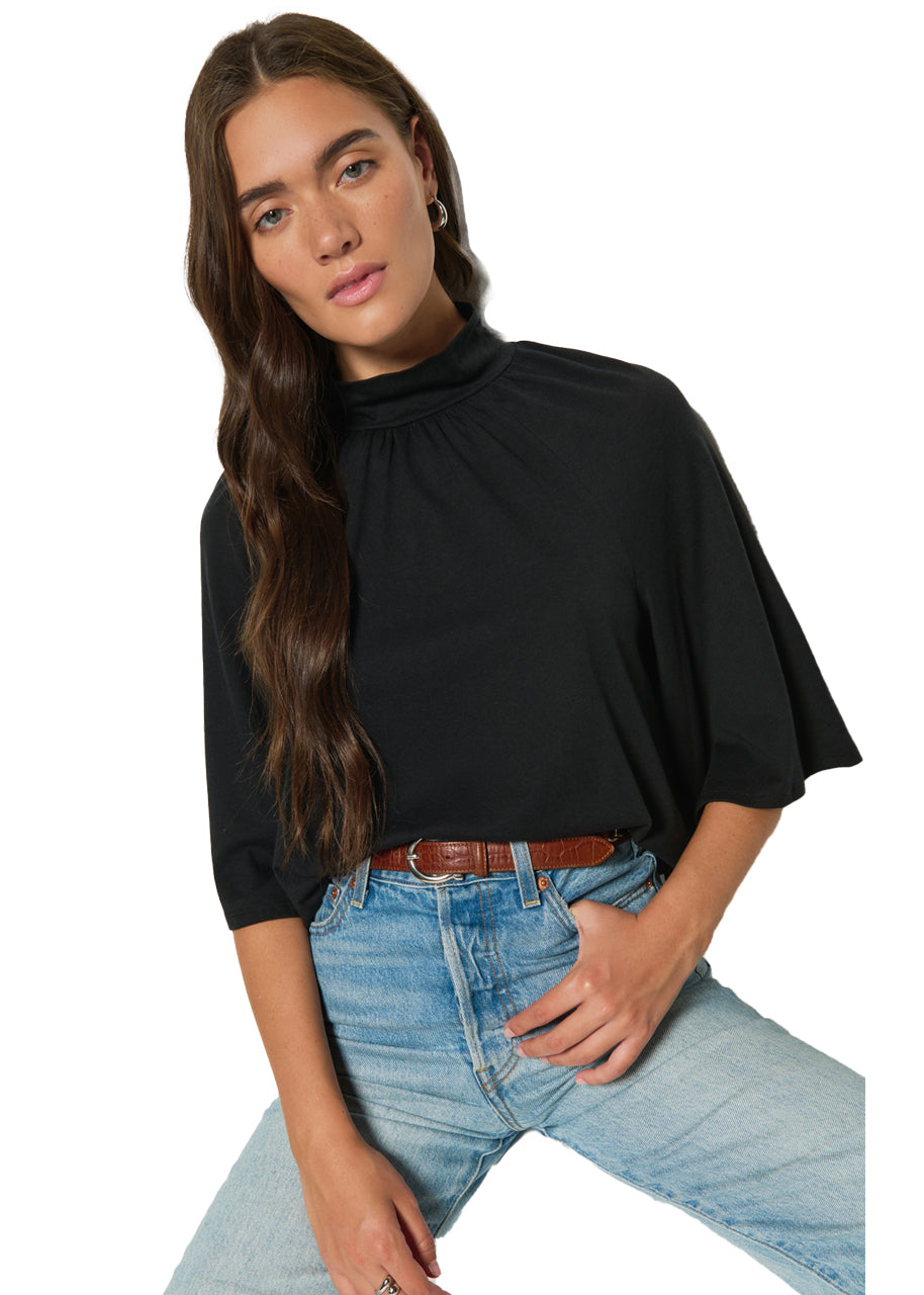 Bell half sleeve tee in jet black