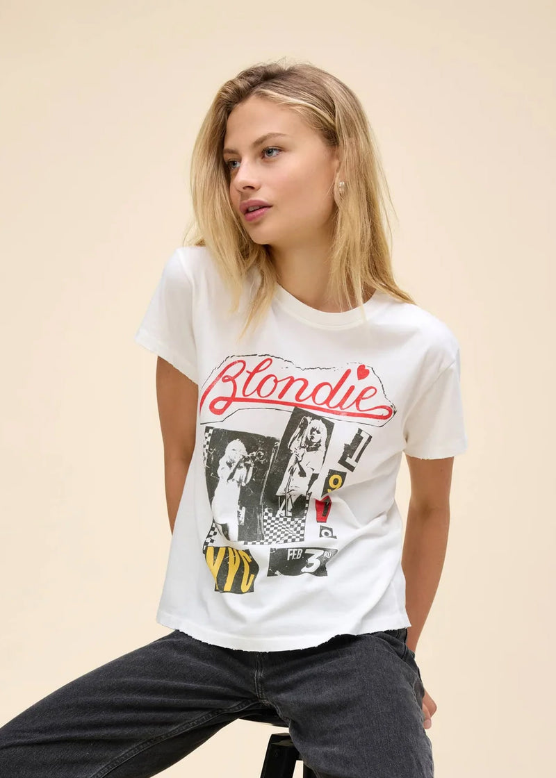 Blondie valentine collage tour tee in vintage white