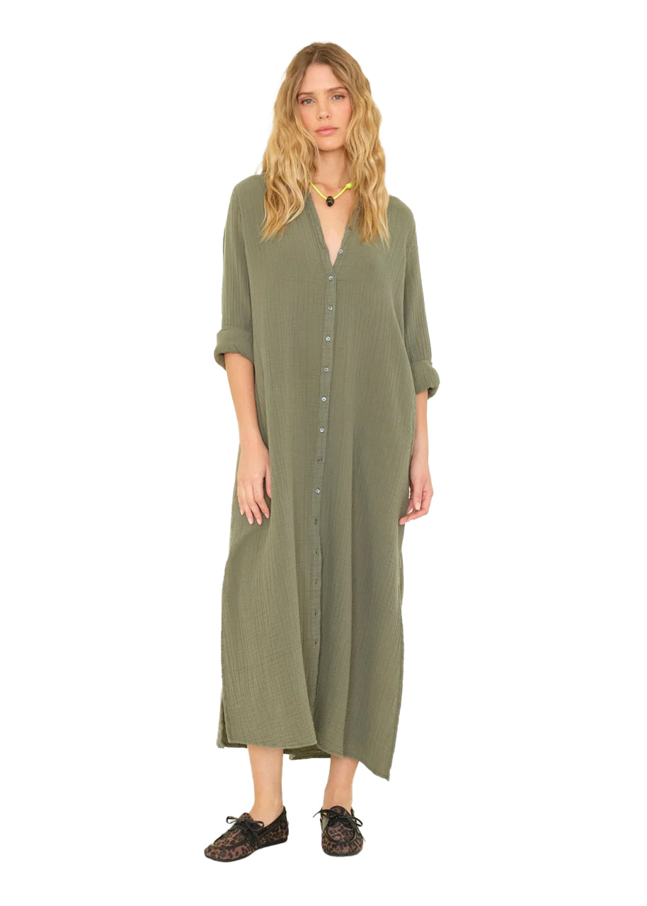 Boden gauze dress in olive moss
