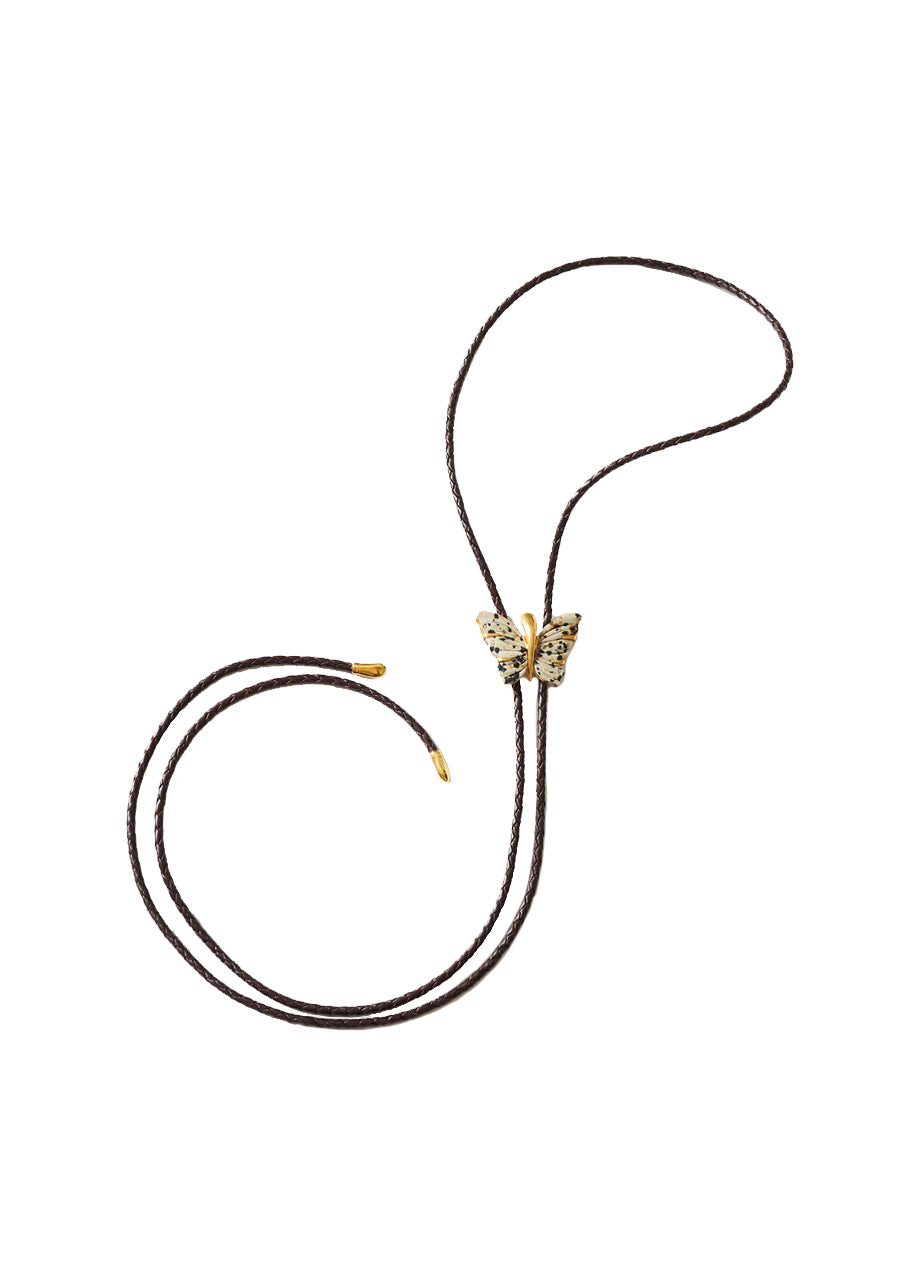 Butterfly bolo tie necklace in jasper