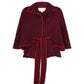 Brio cape coat in burgundy