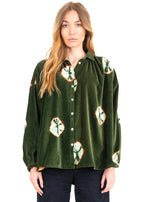 Charm blouse in khaki velvet