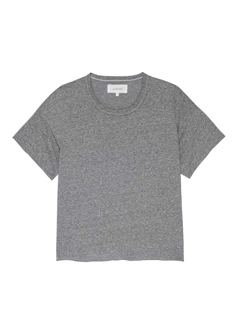 The crop tee in heather grey