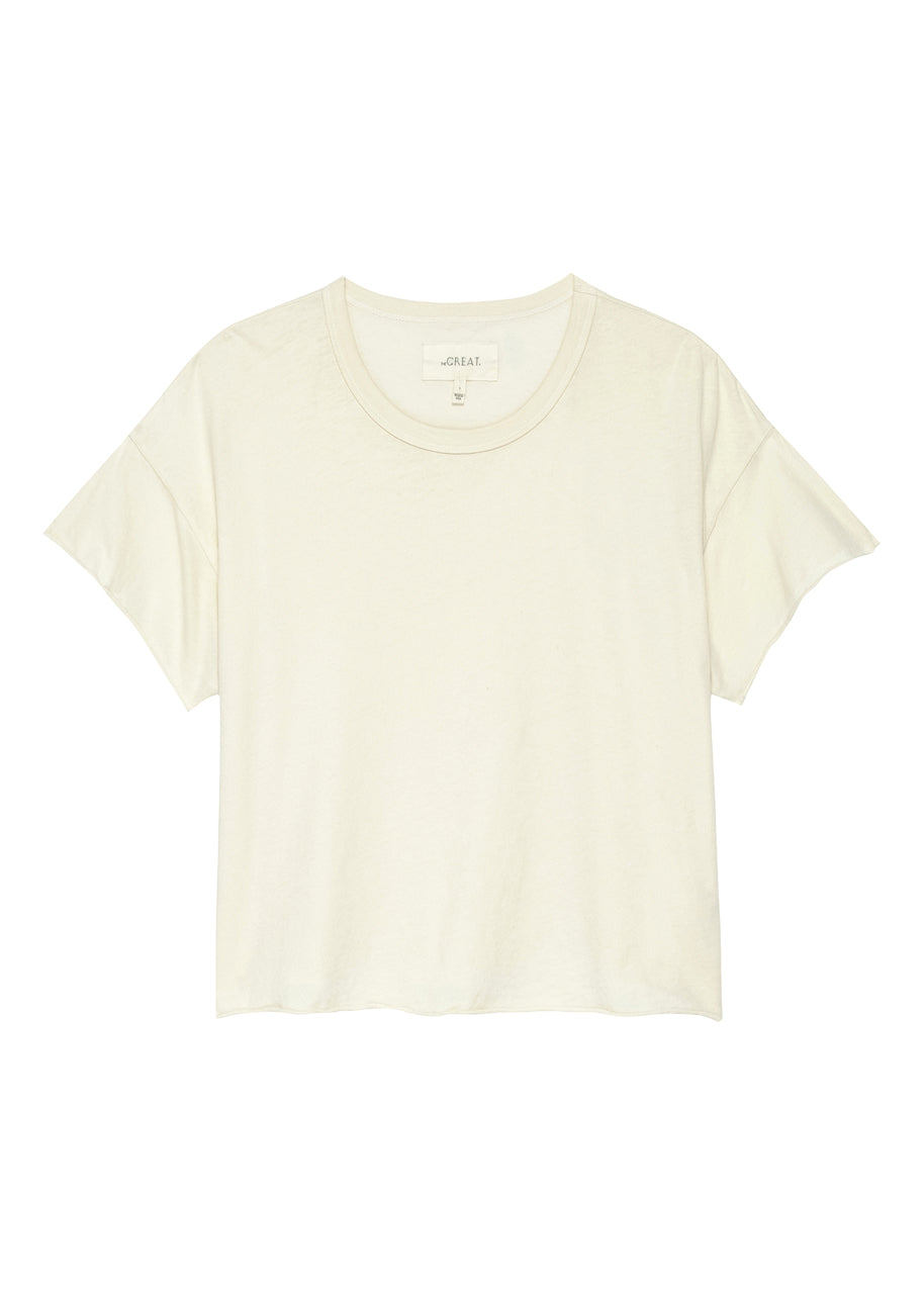 The crop tee in washed white