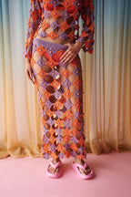 Dakhla crochet skirt in orange
