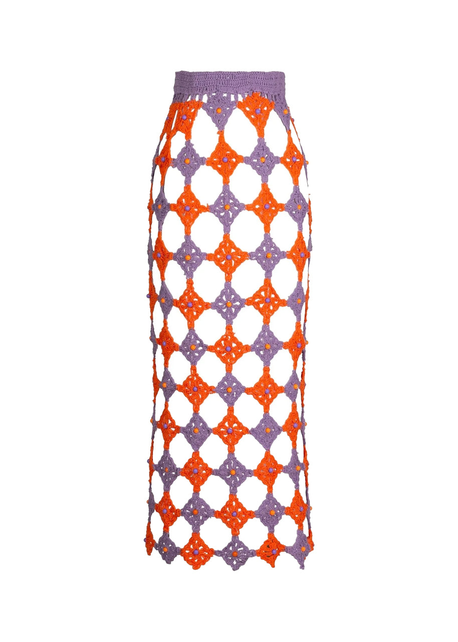 Dakhla crochet skirt in orange