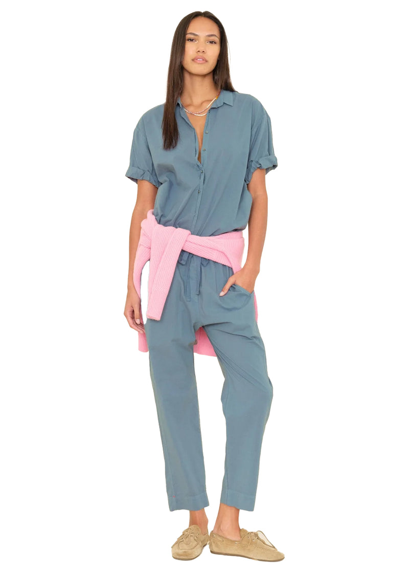 Draper pant in steely blue