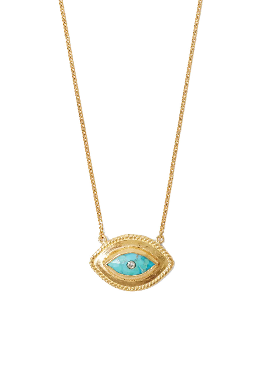 Mariya evil eye necklace in gold turquoise