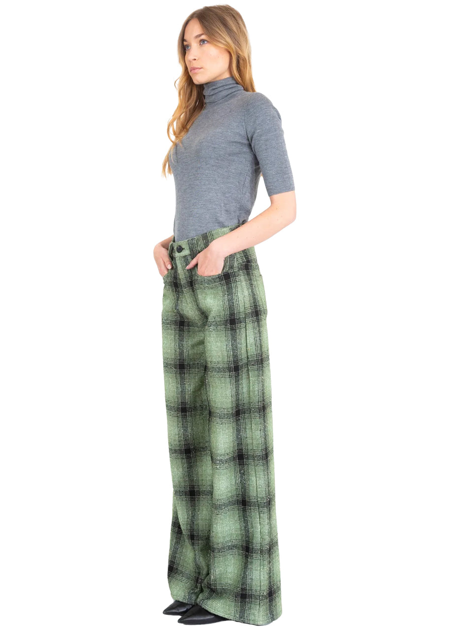 Free pants in olive check