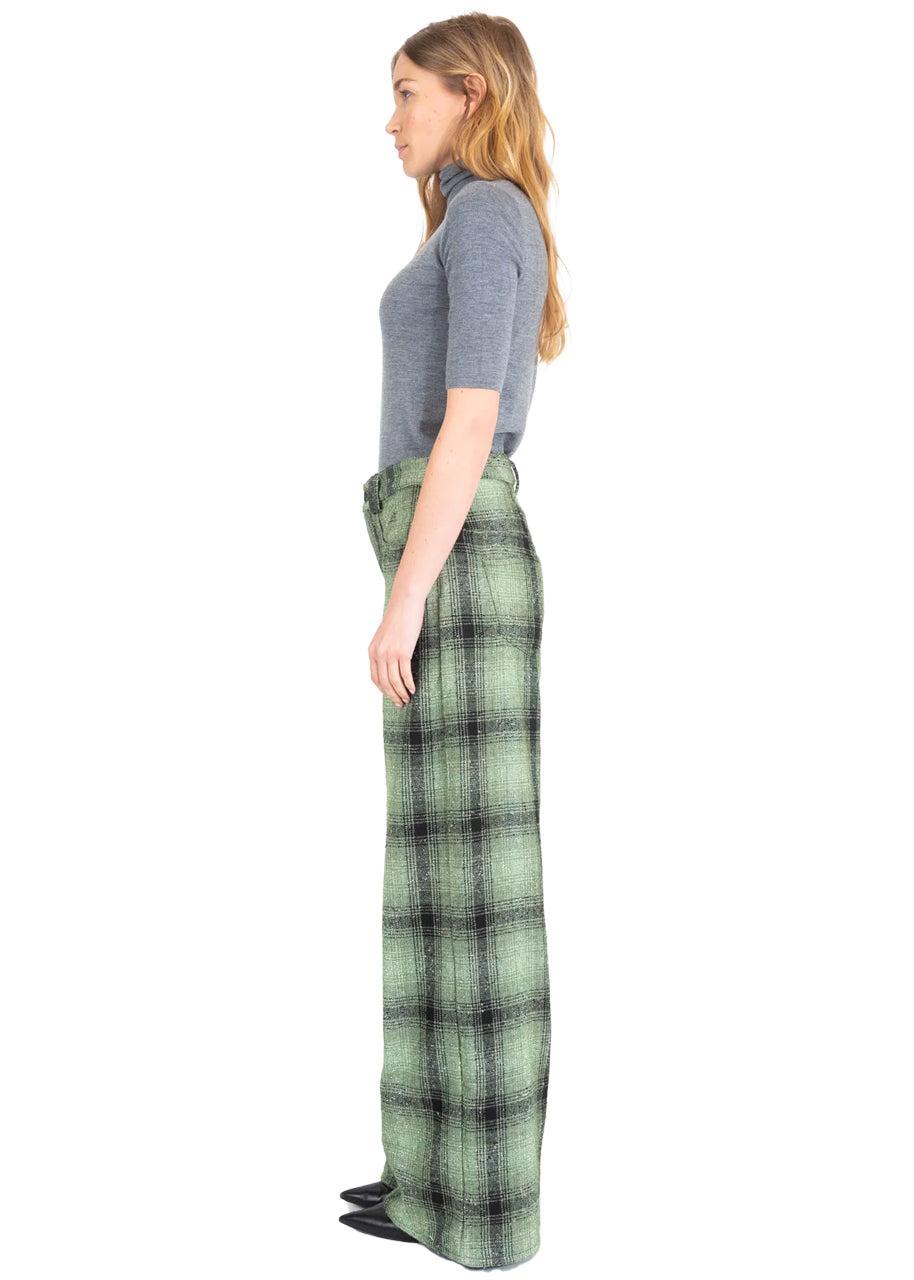 Free pants in olive check
