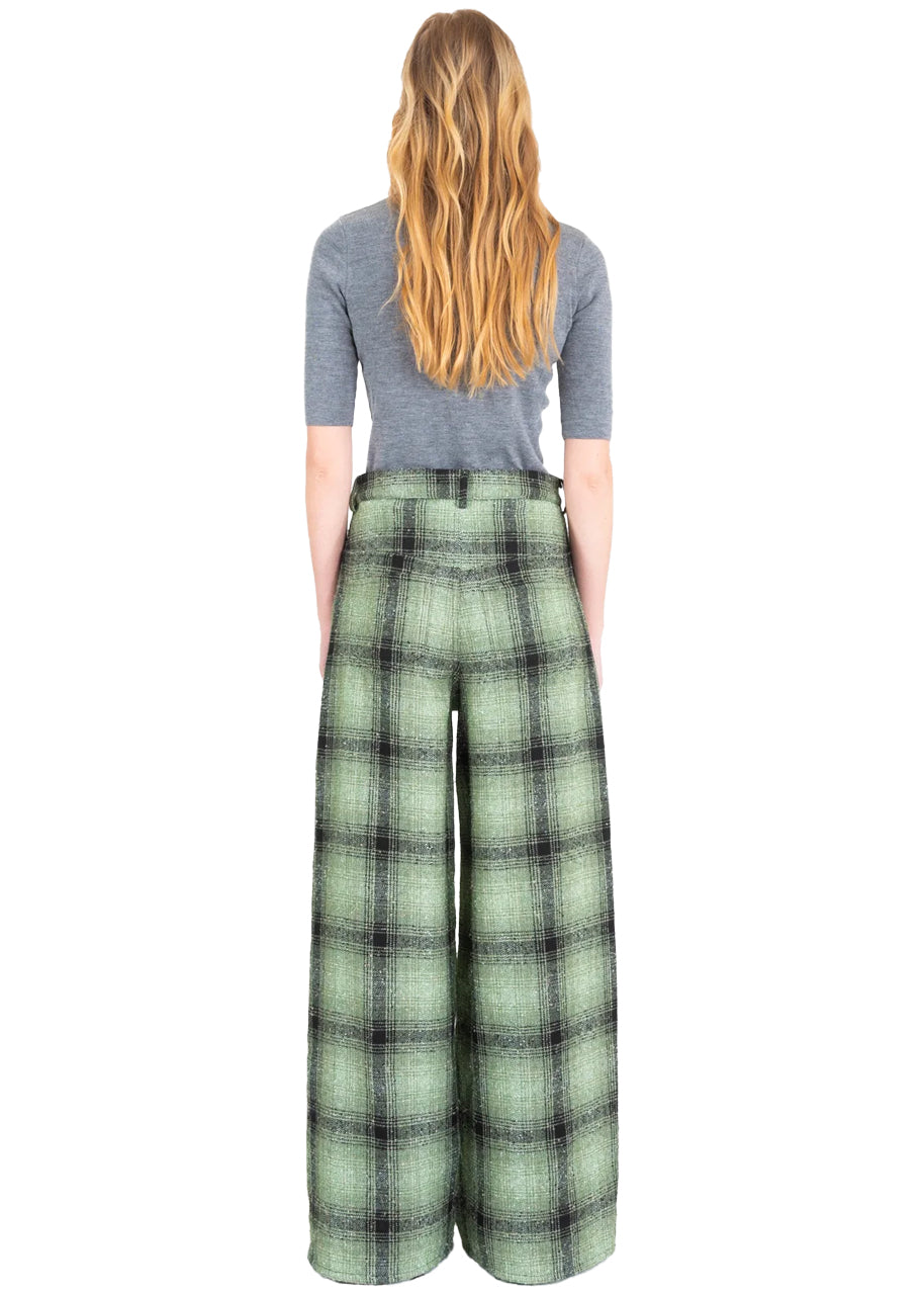 Free pants in olive check