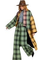 Free coat in olive check