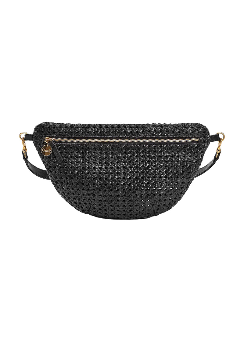 Grande fanny in black rattan