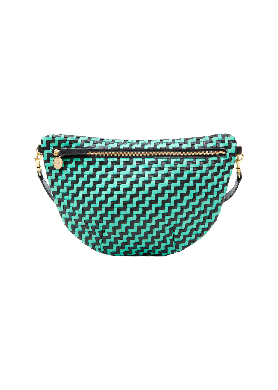 Grande fanny in mint opal black woven zig zag