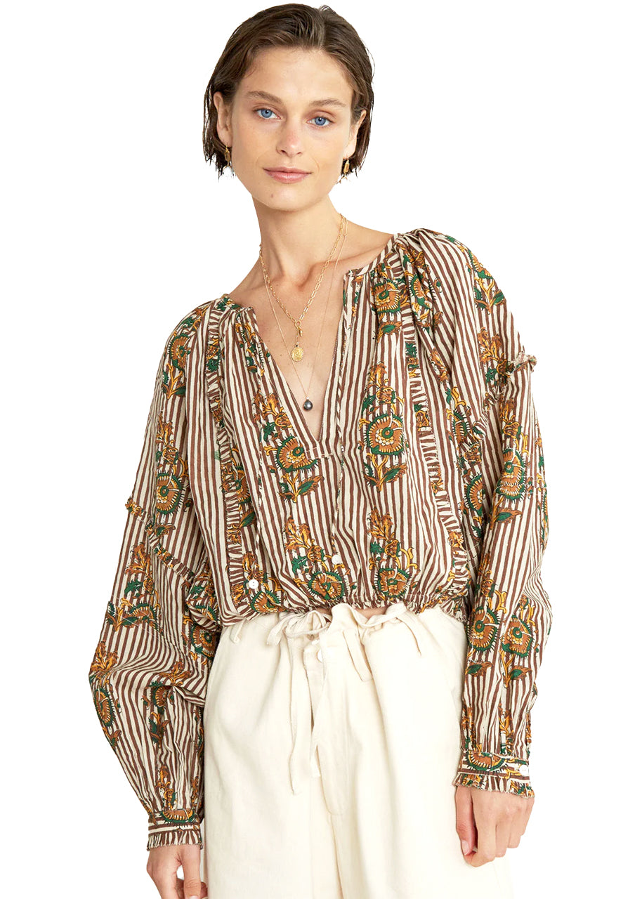 Greta blouse in brown